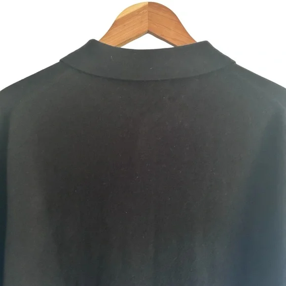 J. Crew Men’s Sz Large 100% Cashmere Collared Polo Sweater Black Long Sleeves - Picture 4 of 9